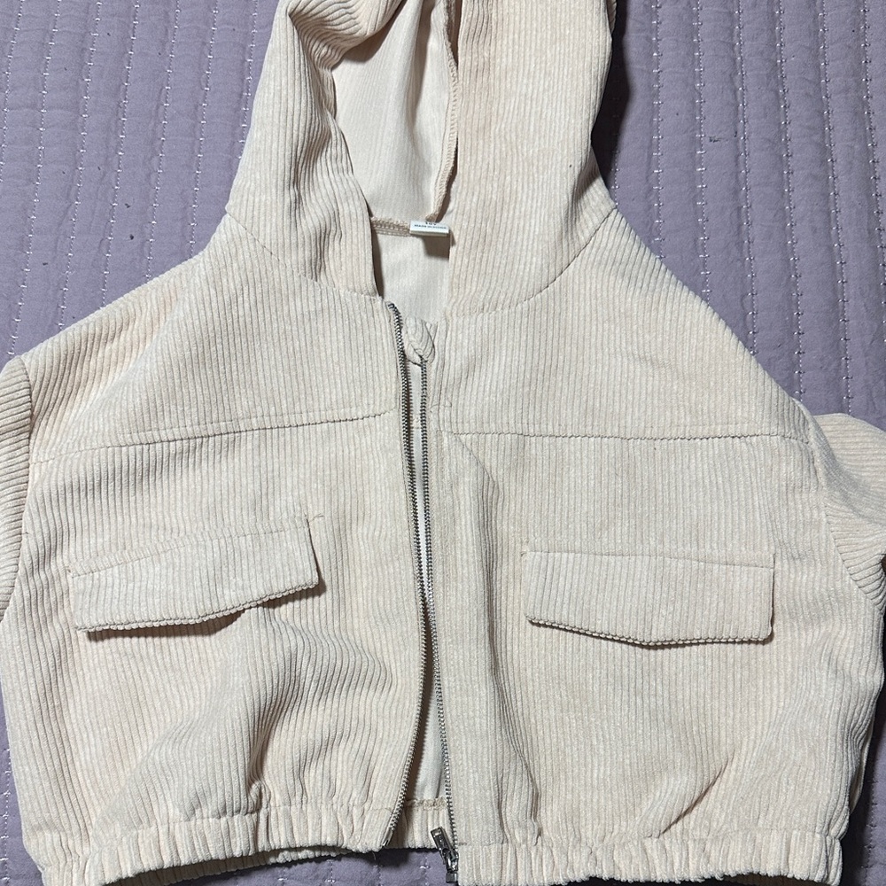 Girls shein Corduroy Zip up Jacket